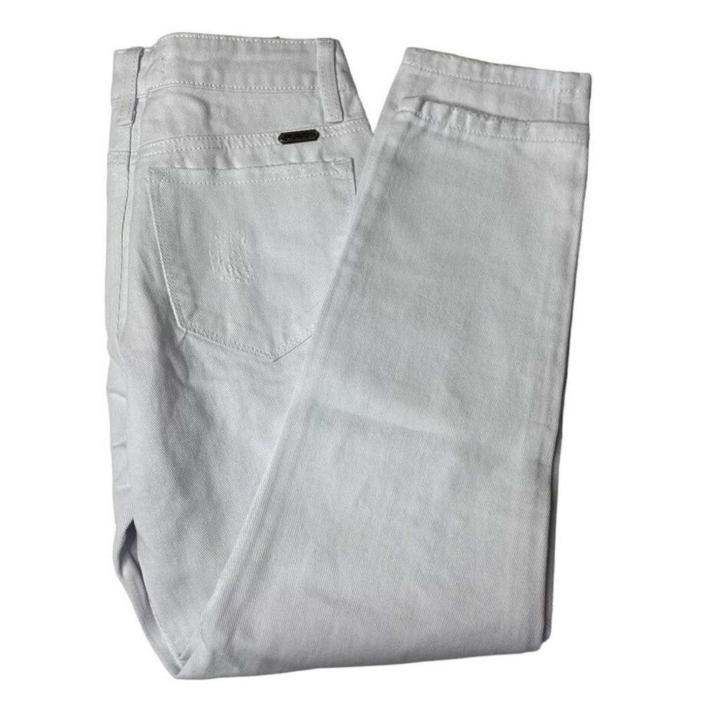 Kancan White Distressed Denim Jeans Juniors Size 0/23 Ankle Crop 100% Cotton New